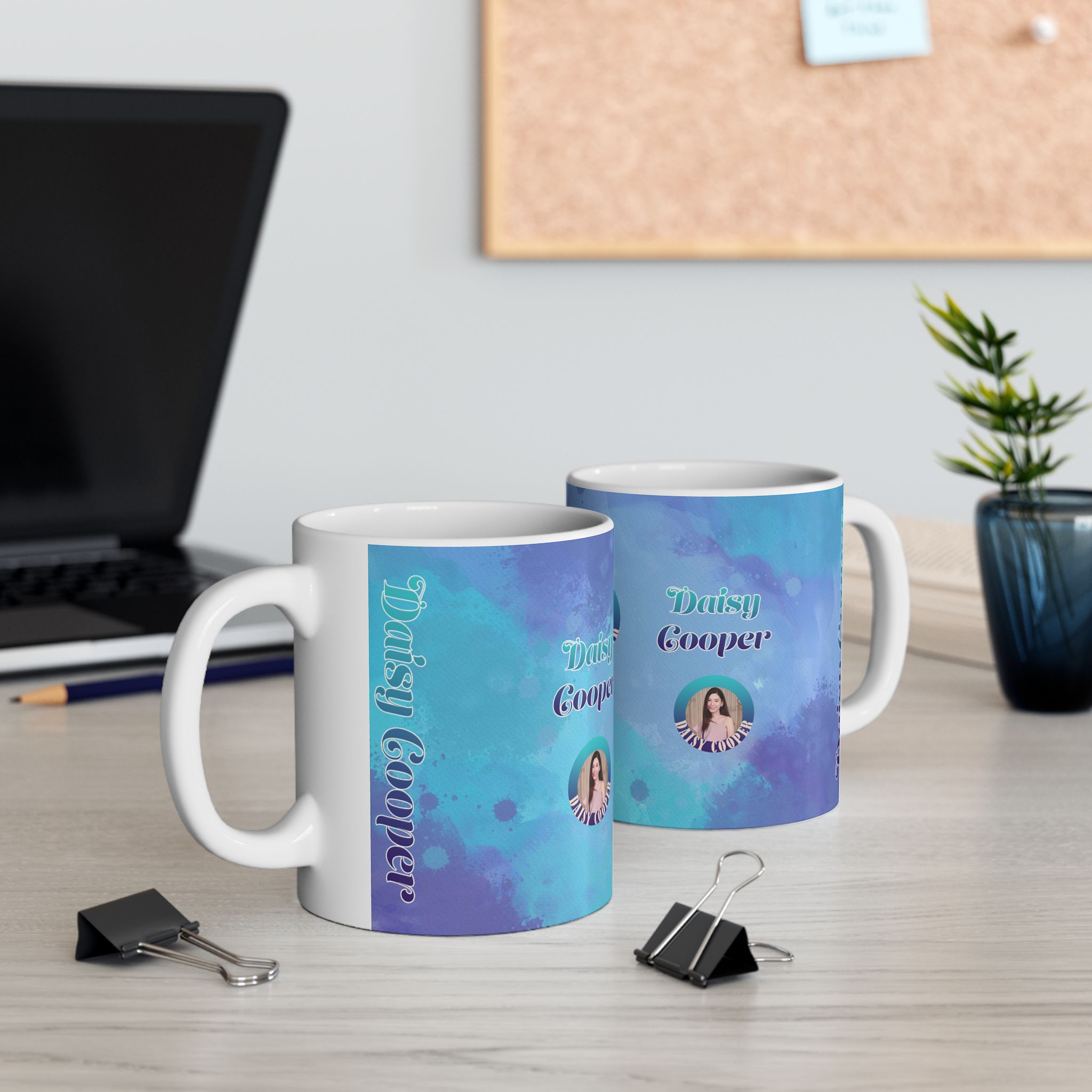 Watercolor Collection 22345 - Customizable Picture Pattern Ceramic Mug, (11oz, 15oz) - Görsel 5