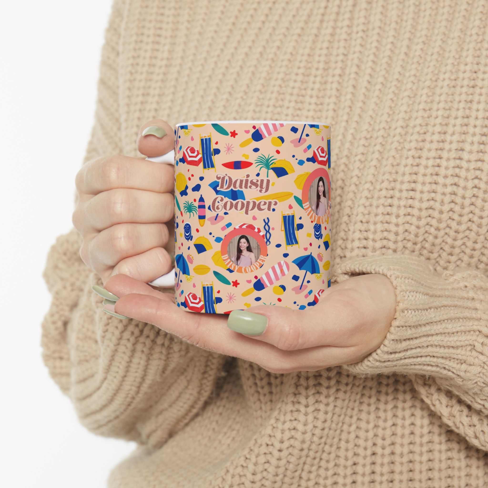 Summer Collection 041 - Customizable Picture Pattern Ceramic Mug, (11oz, 15oz) - Görsel 7