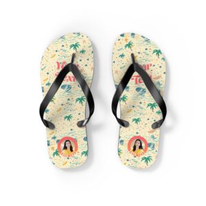 Summer Collection 008 - Flip Flops (S-M-L-XL) - Tropical Flip Flops with Summer Vibes, Perfect for Beach Days, Vacation, Pool Parties, and Floral Designs