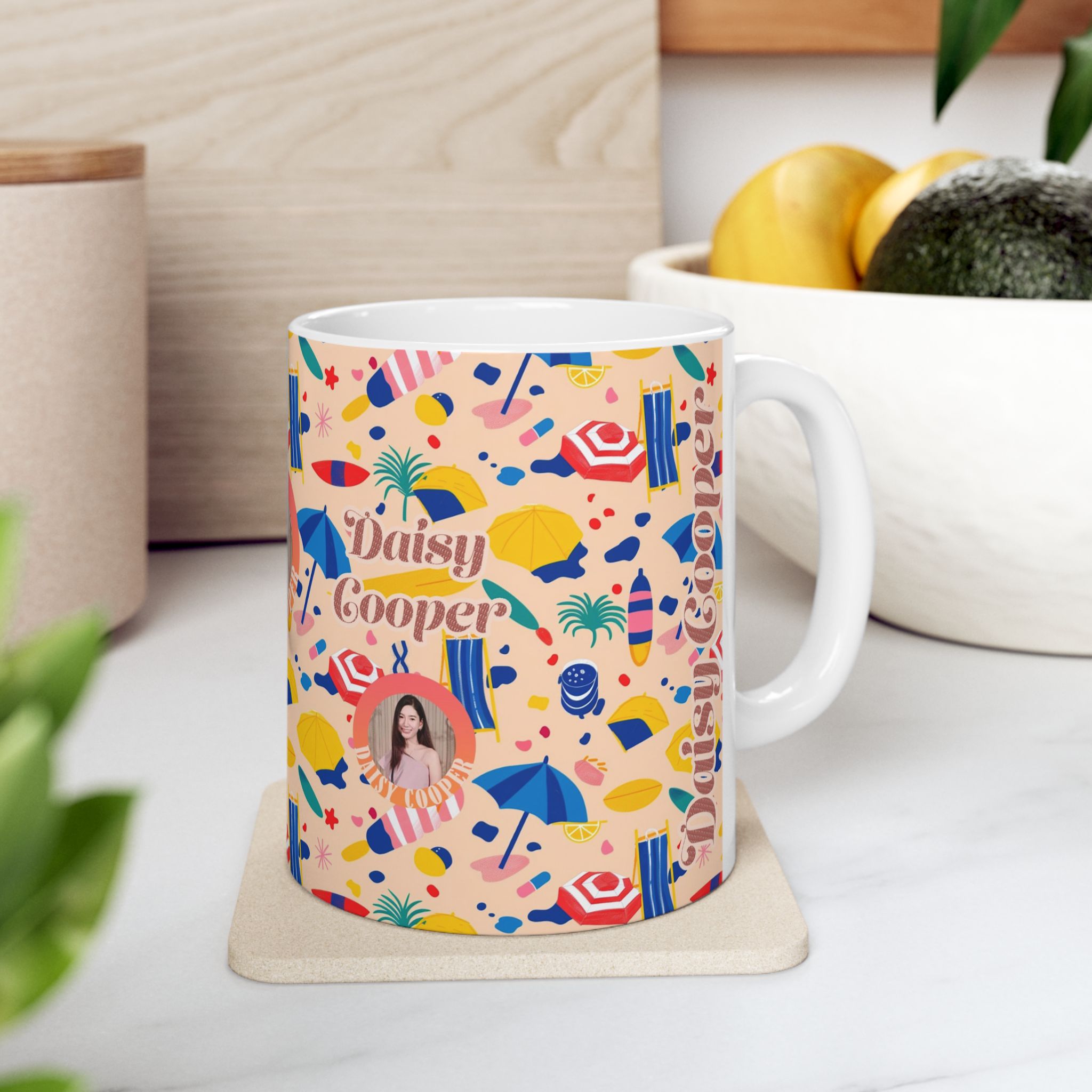Summer Collection 041 - Customizable Picture Pattern Ceramic Mug, (11oz, 15oz) - Görsel 6