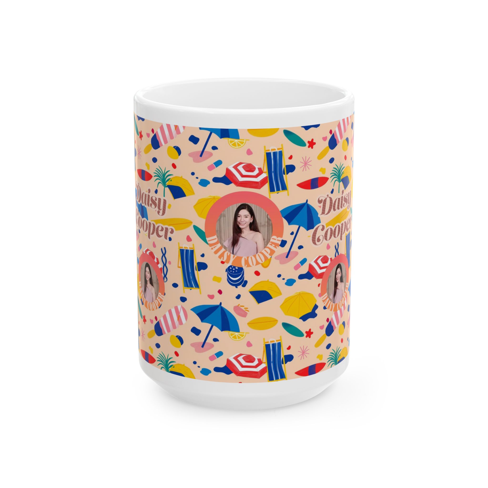 Summer Collection 041 - Customizable Picture Pattern Ceramic Mug, (11oz, 15oz) - Görsel 8