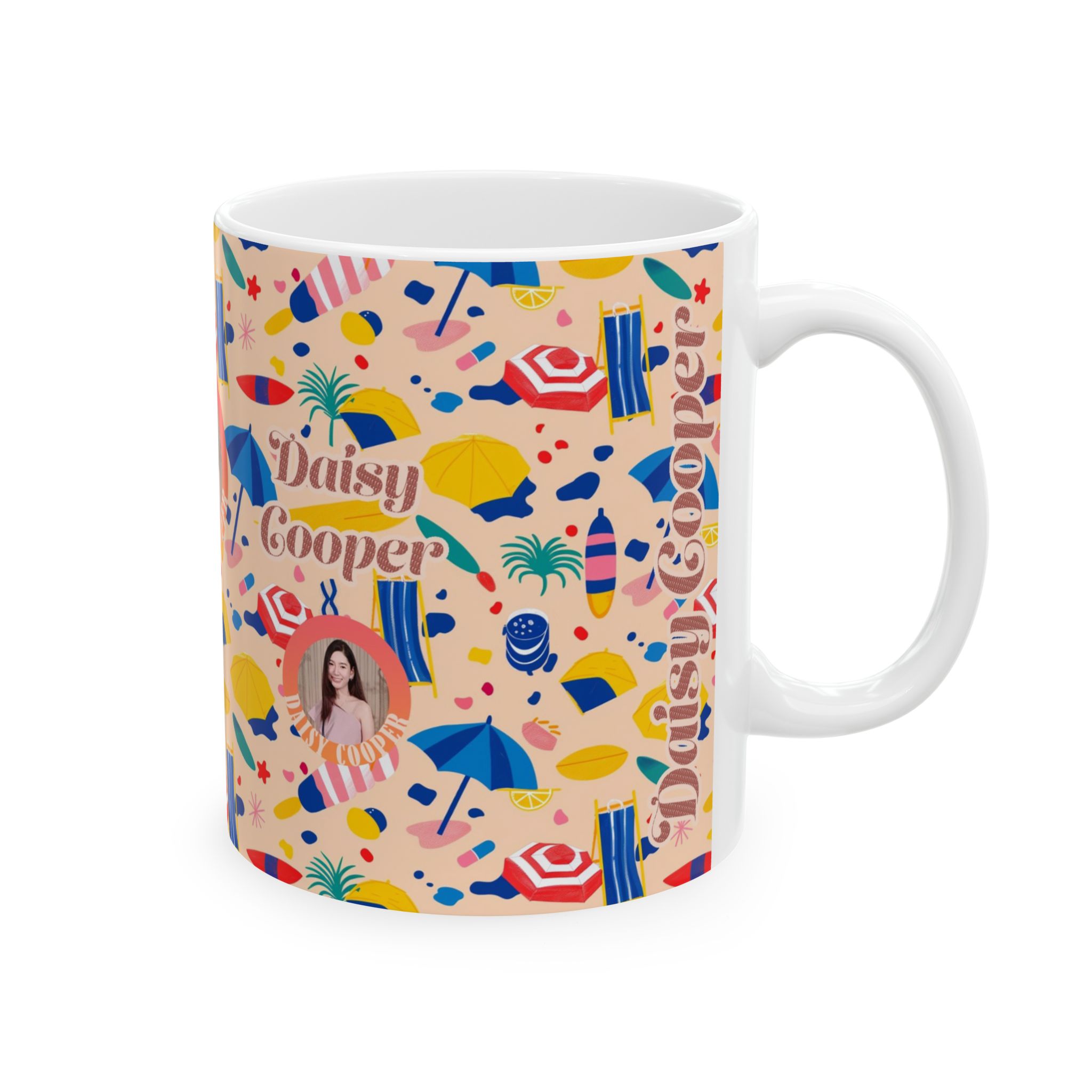 Summer Collection 041 - Customizable Picture Pattern Ceramic Mug, (11oz, 15oz) - Görsel 4