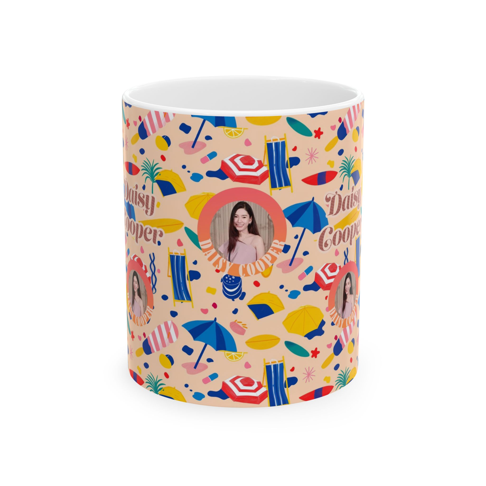 Summer Collection 041 - Customizable Picture Pattern Ceramic Mug, (11oz, 15oz) - Görsel 2