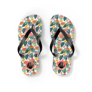Summer Collection 010 - Flip Flops - Tropical Flip Flops with Summer Vibes, Perfect for Beach Days, Vacation, Pool Parties, and Floral Designs