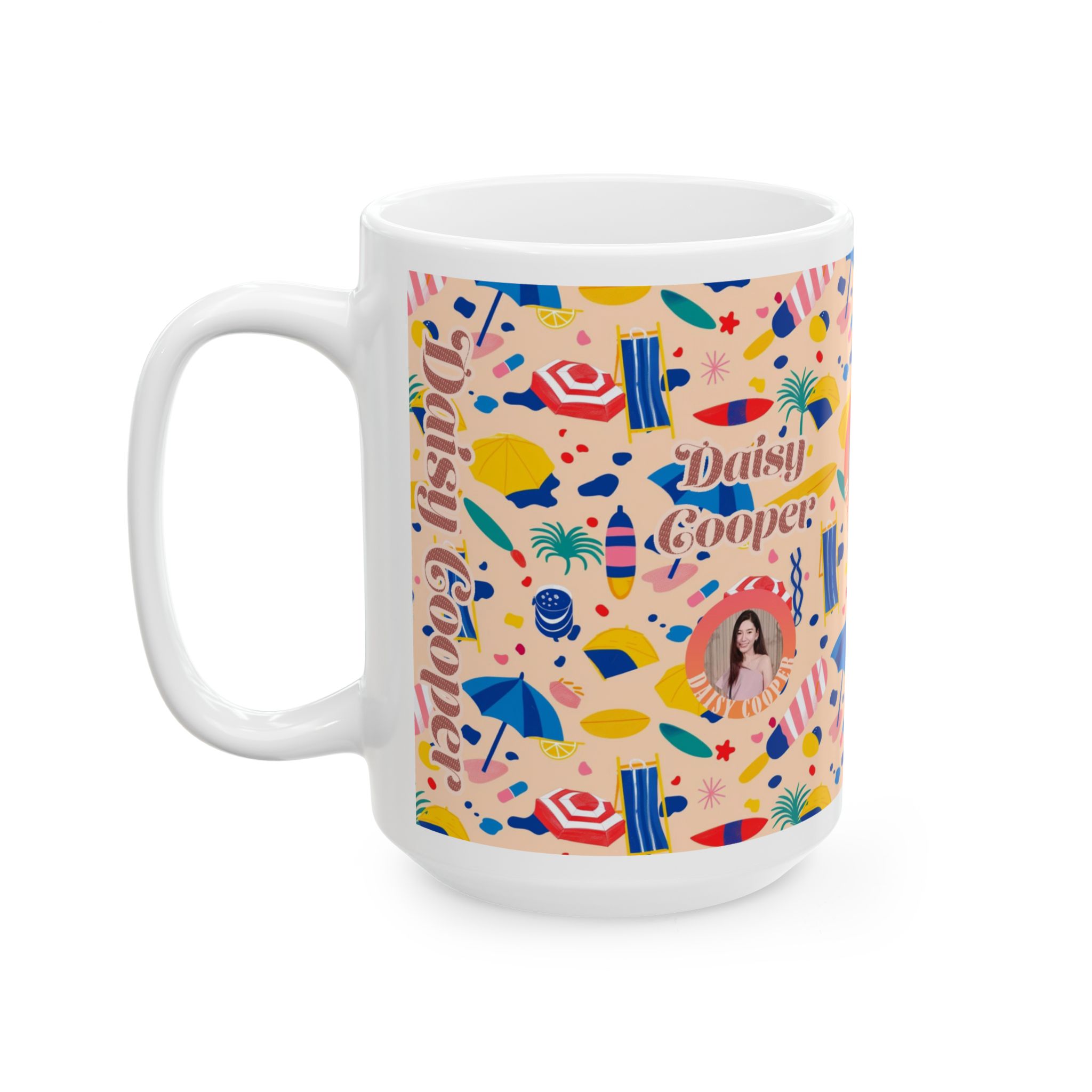 Summer Collection 041 - Customizable Picture Pattern Ceramic Mug, (11oz, 15oz) - Görsel 9