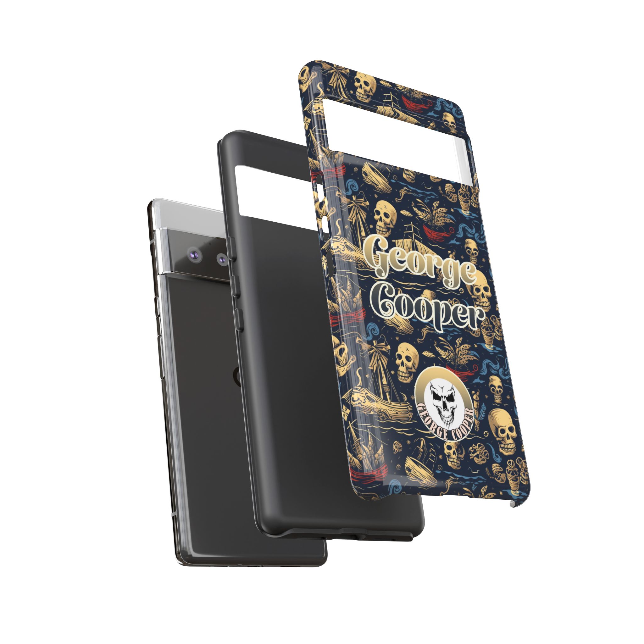 Pirate Collection 002 - Customizable Picture Pattern Tough Cases - iPhone - Samsung Galaxy - Google Pixel - Pirate-Themed Phone Case with Skull and Crossbones Design - Görsel 35