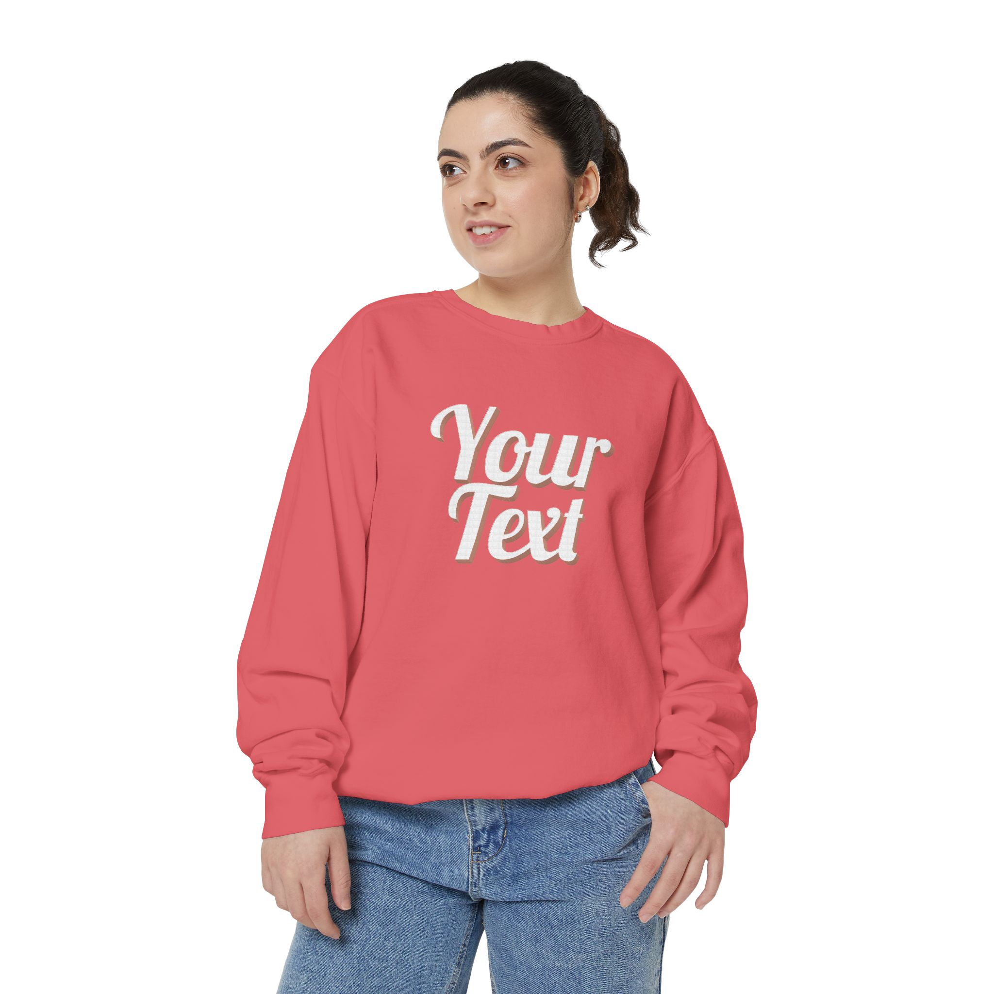Winter Text Collection - Retro Wood 03 Unisex Garment-Dyed Sweatshirt - Görsel 30