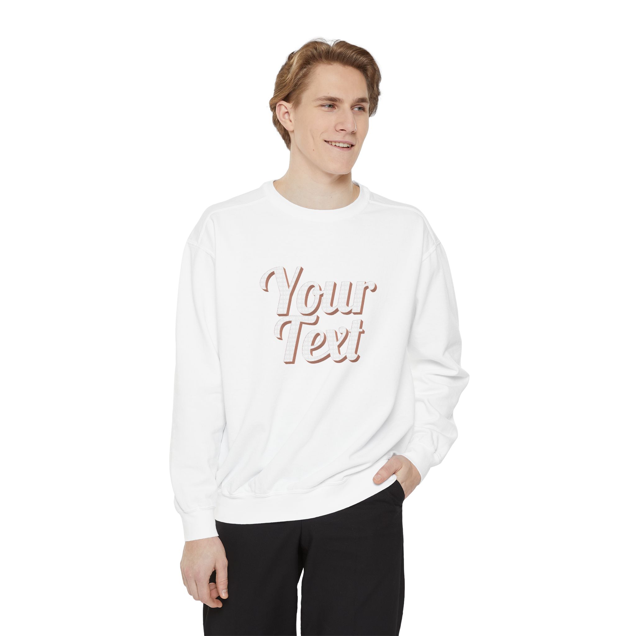 Winter Text Collection - Retro Wood 03 Unisex Garment-Dyed Sweatshirt - Görsel 4