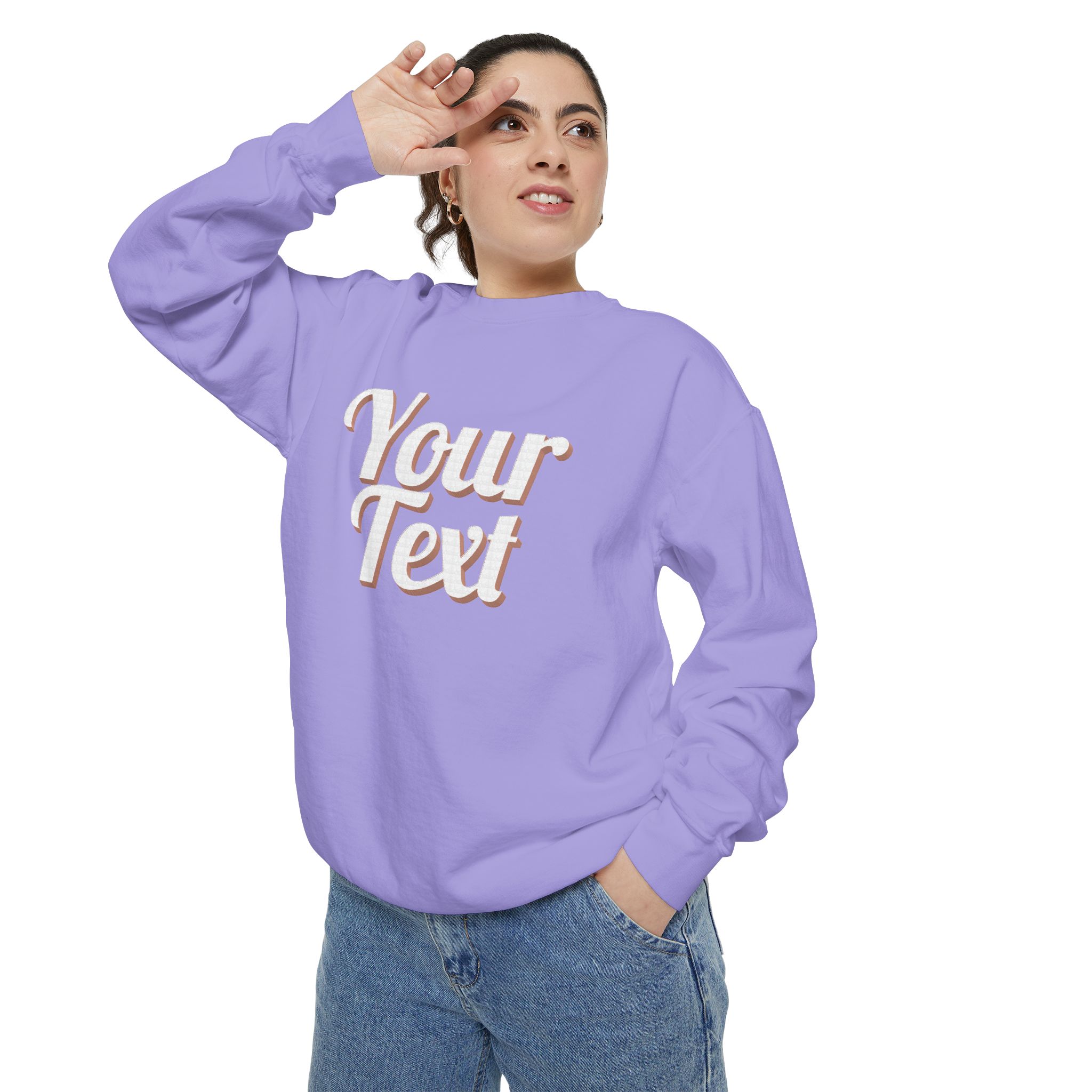 Winter Text Collection - Retro Wood 03 Unisex Garment-Dyed Sweatshirt - Görsel 28