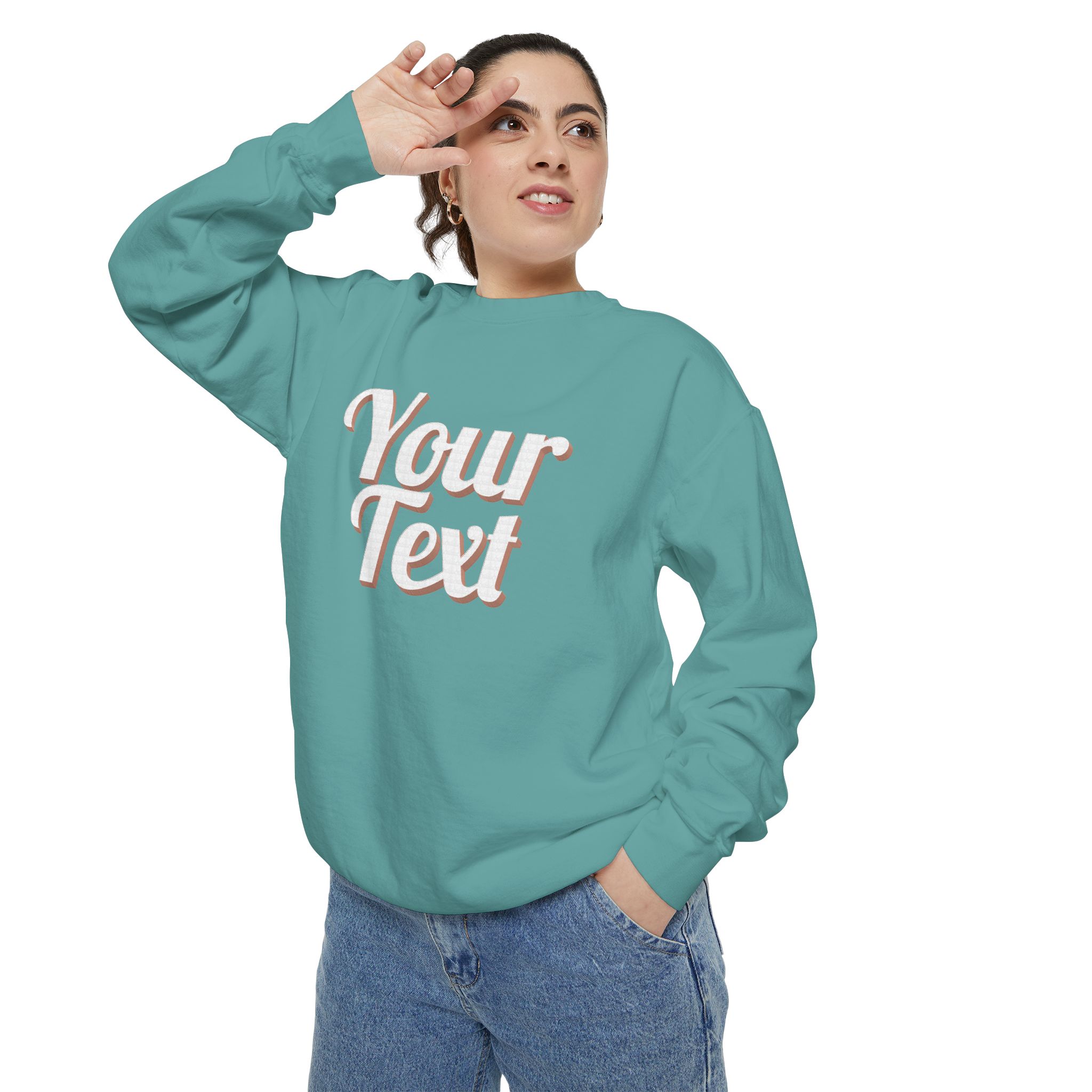 Winter Text Collection - Retro Wood 03 Unisex Garment-Dyed Sweatshirt - Görsel 18