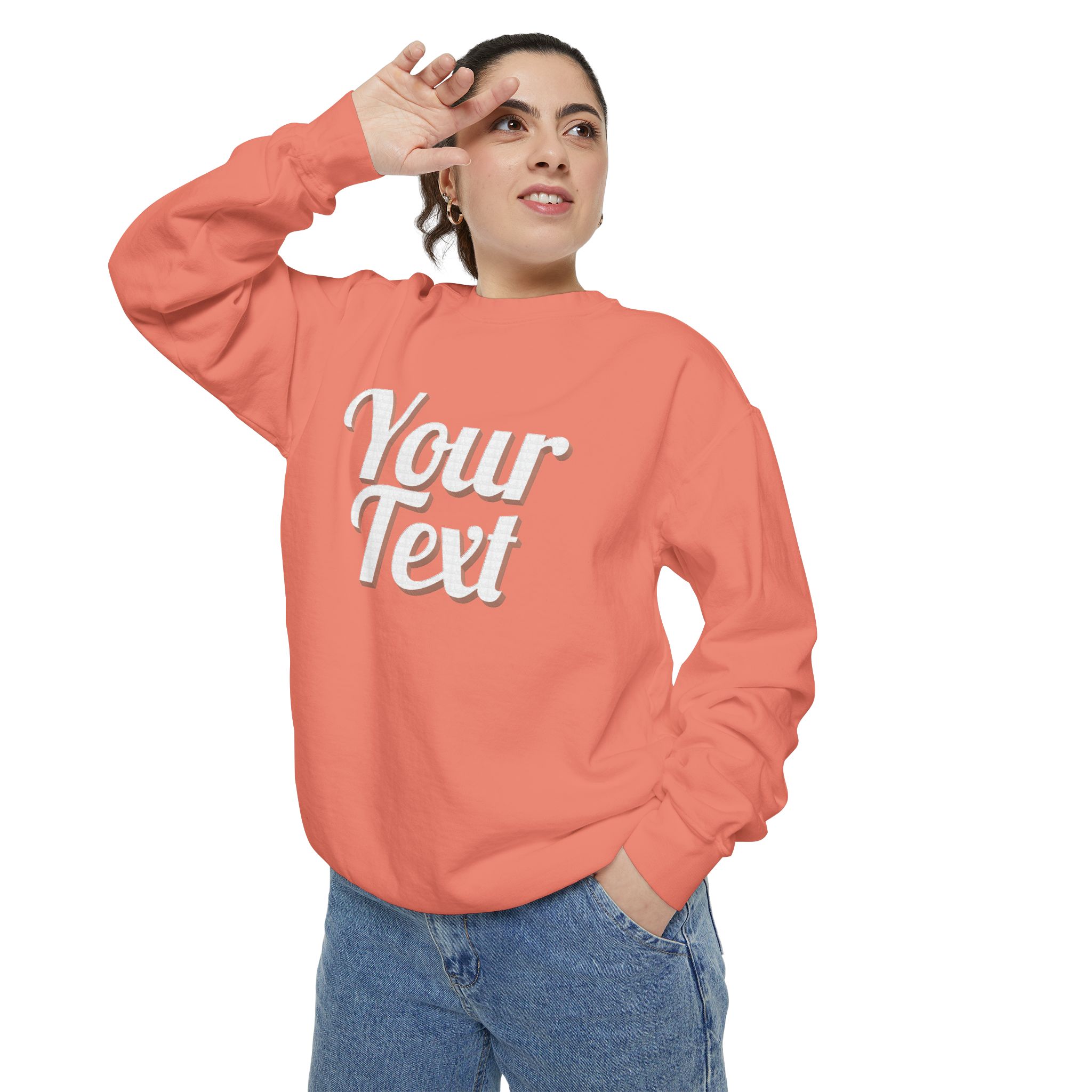 Winter Text Collection - Retro Wood 03 Unisex Garment-Dyed Sweatshirt - Görsel 6