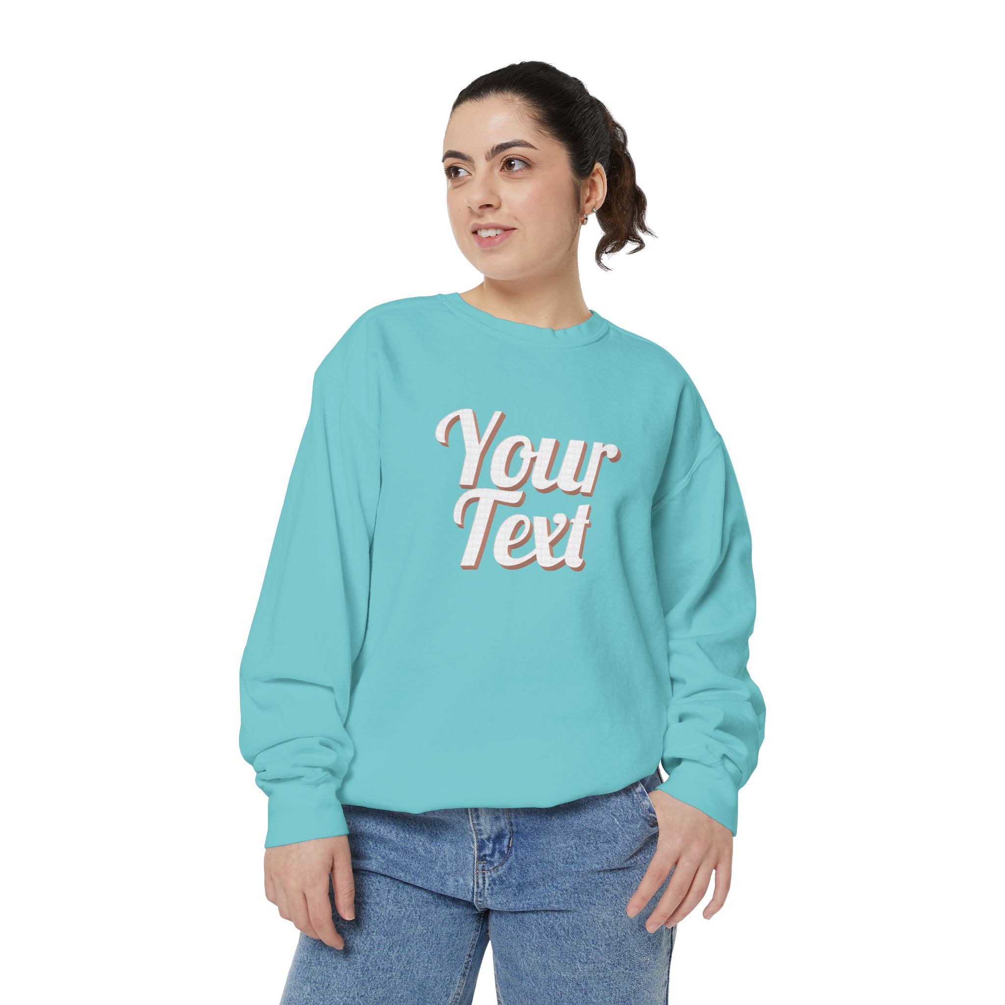 Winter Text Collection - Retro Wood 03 Unisex Garment-Dyed Sweatshirt - Görsel 12