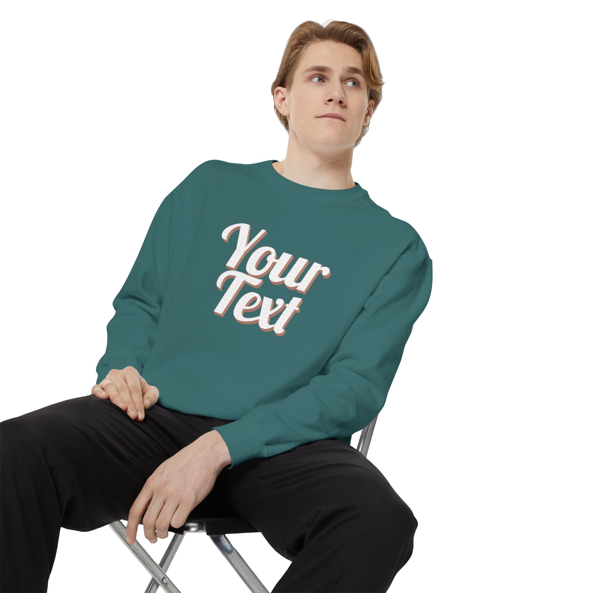 Winter Text Collection - Retro Wood 03 Unisex Garment-Dyed Sweatshirt - Görsel 16