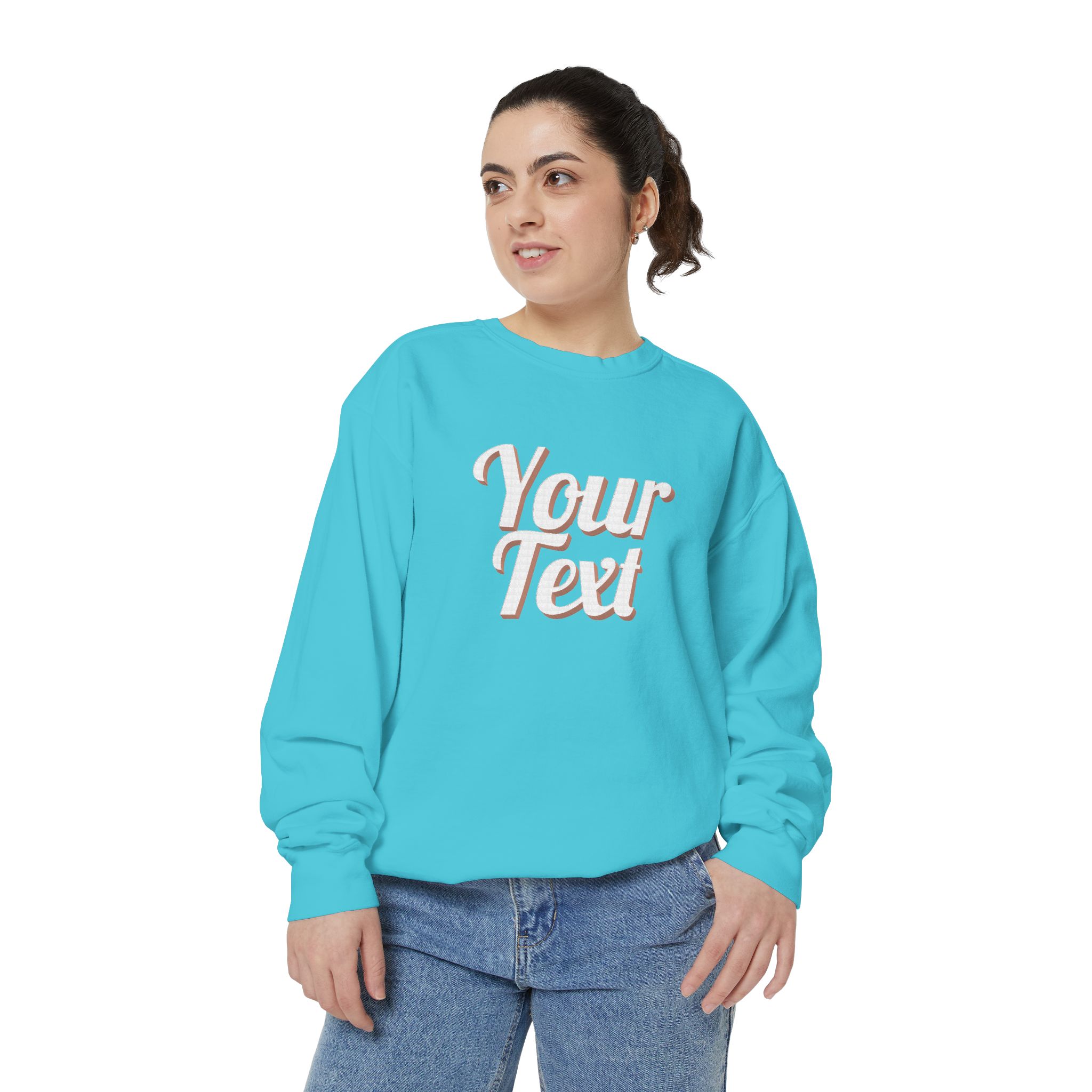 Winter Text Collection - Retro Wood 03 Unisex Garment-Dyed Sweatshirt - Görsel 20