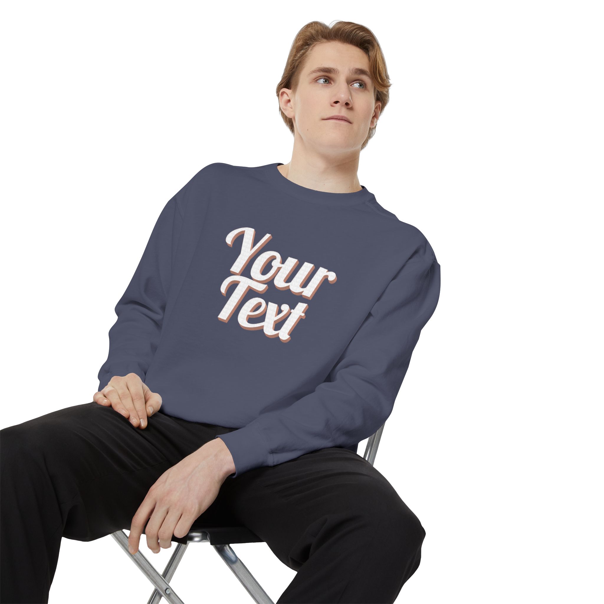 Winter Text Collection - Retro Wood 03 Unisex Garment-Dyed Sweatshirt - Görsel 24