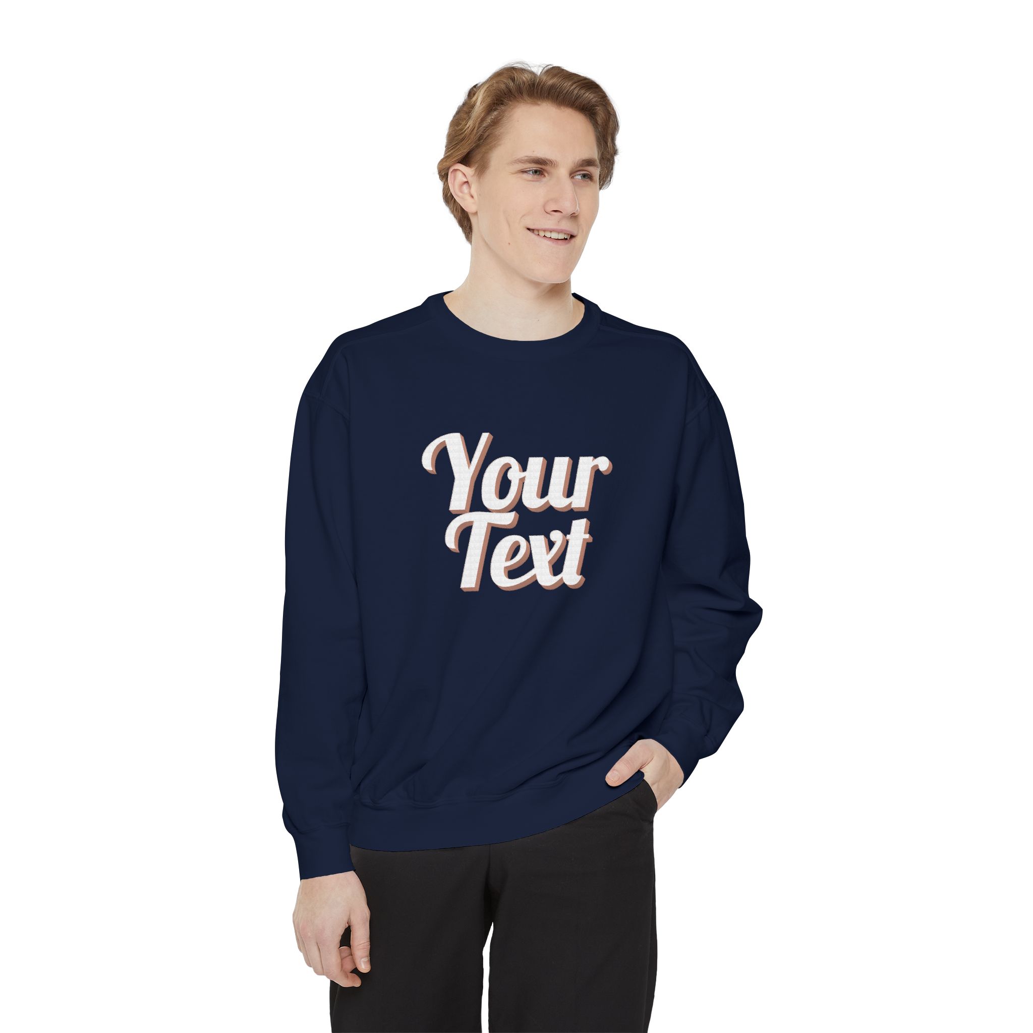 Winter Text Collection - Retro Wood 03 Unisex Garment-Dyed Sweatshirt - Görsel 26