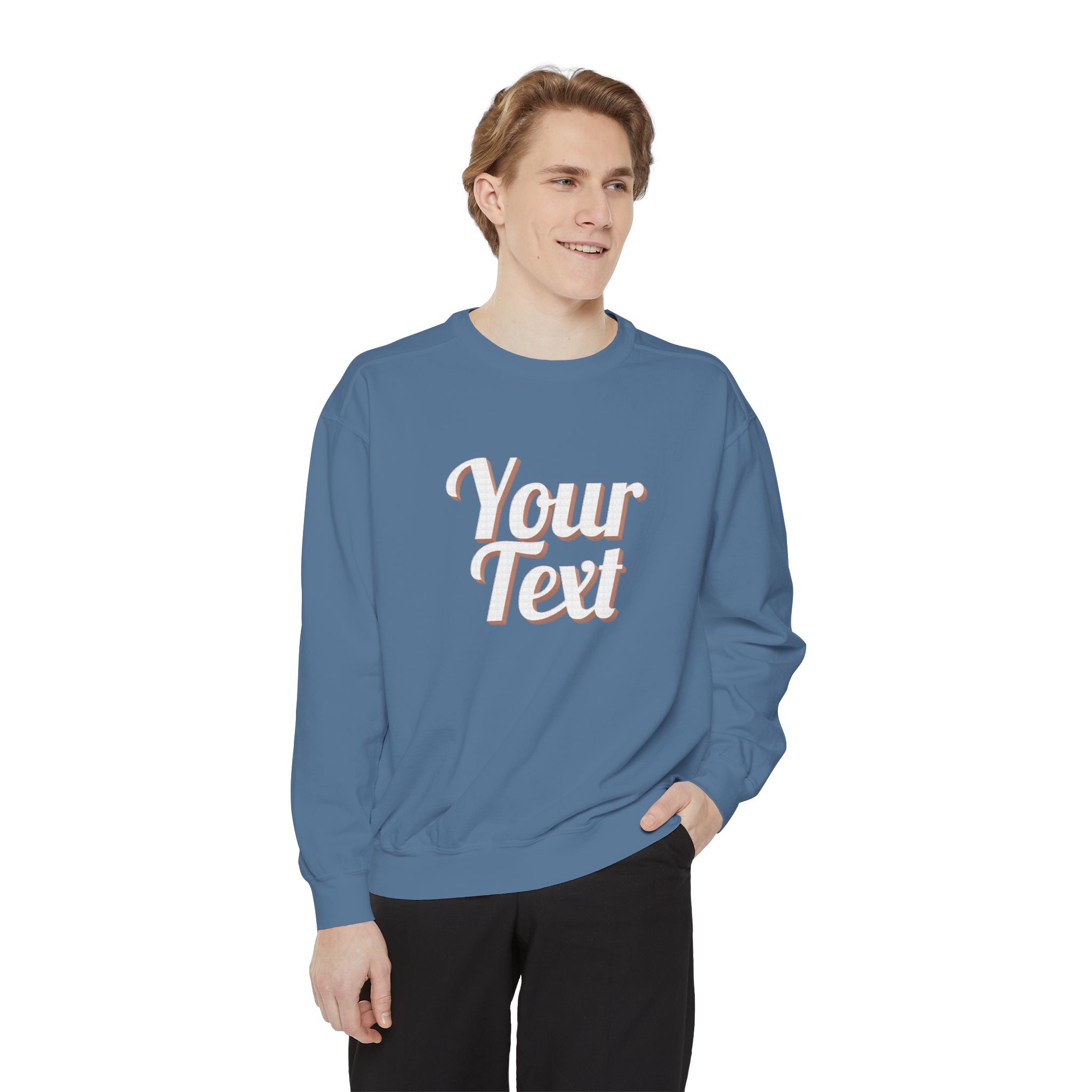 Winter Text Collection - Retro Wood 03 Unisex Garment-Dyed Sweatshirt - Görsel 22