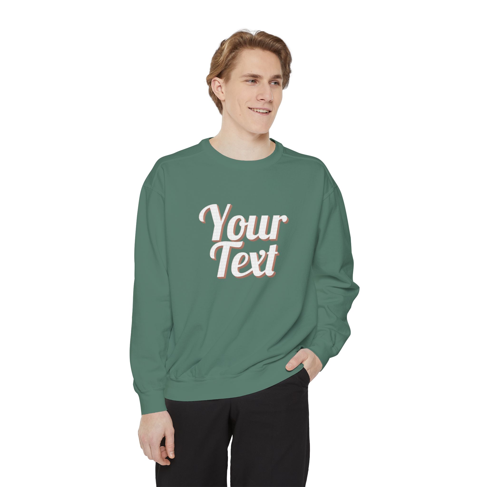 Winter Text Collection - Retro Wood 03 Unisex Garment-Dyed Sweatshirt - Görsel 14